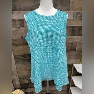 Fever Teal and White Tank Top